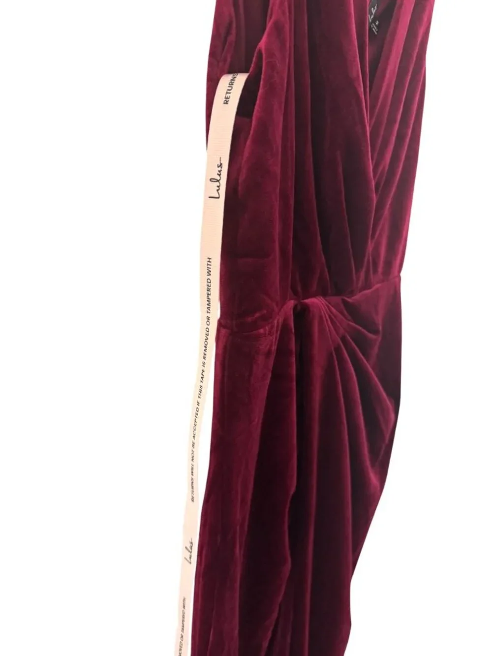 Lulus Evenings Wine Red Velvet Twist-Front Maxi Dress Long Gown M Velour Wedding